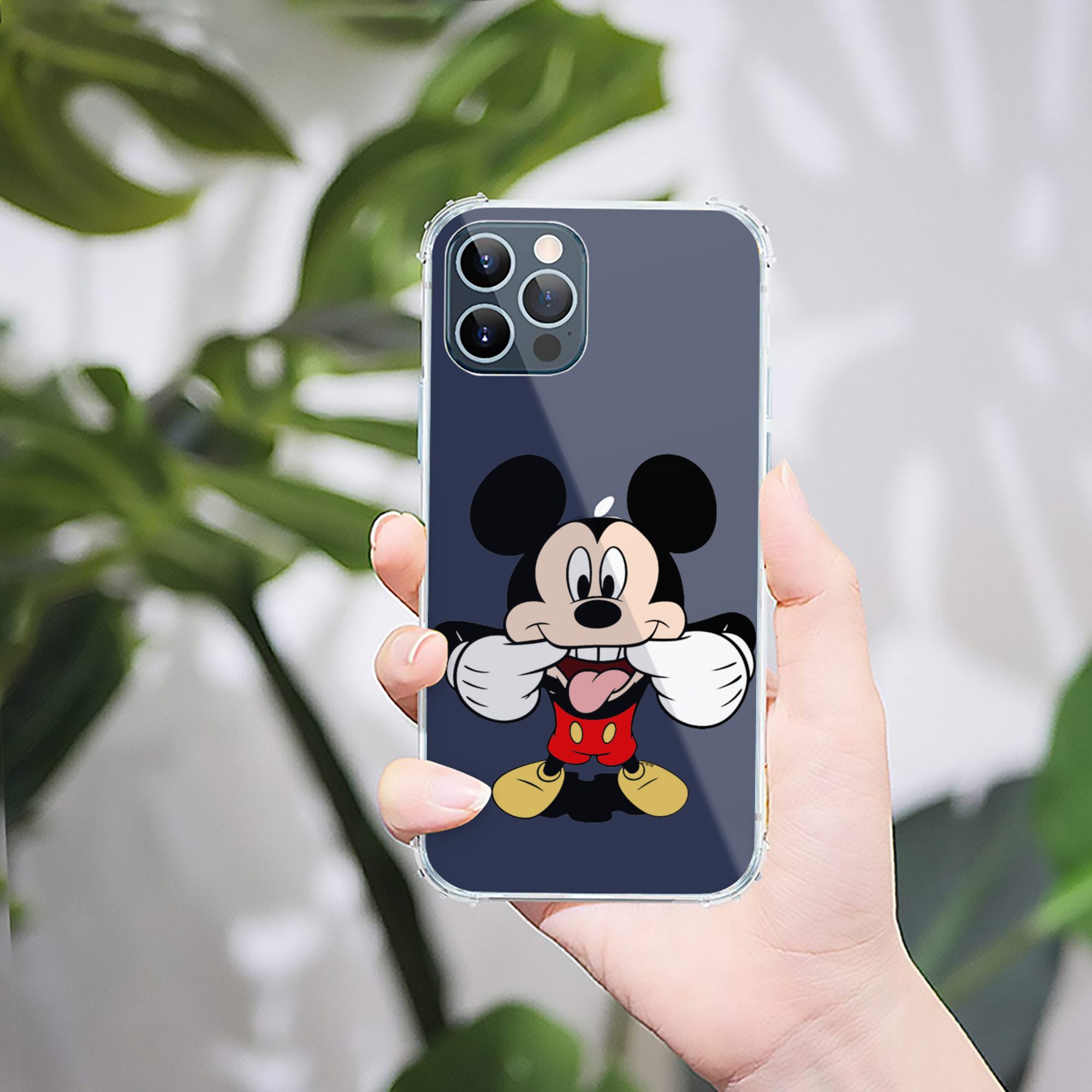 （画像用） ミッキーマウス Mickey Mouse 【iPhone 12シリーズ対応】透明スマホケース（クリアソフトケース）